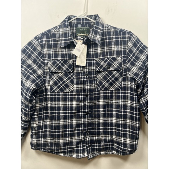Jachs New‎ York Men's Navy Plaid Sherpa Lined Brushed Flannel Shirt Jacket XL - Picture 5 of 12